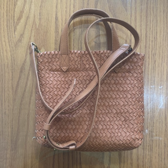 Madewell Small Transport Bag Woven Burnished Caramel Leather - Picture 4 of 8